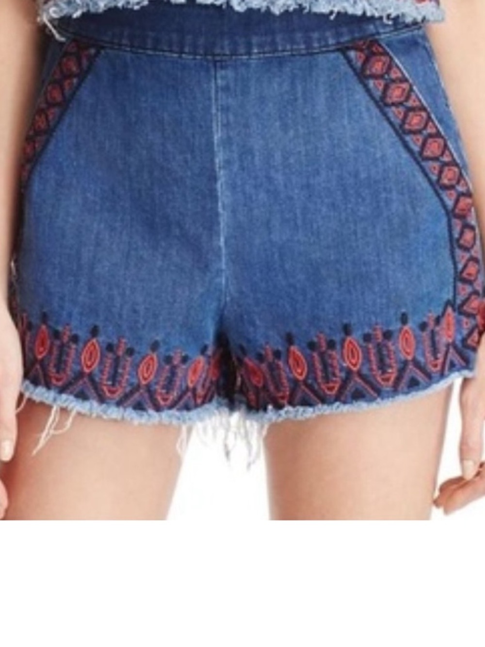 BLANKNYC WOMEN EMBROIDERED JEAN COTTON SHORTS SIZE 26